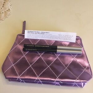 2 Clinique Quickliners Intense Black with Makeup Bag